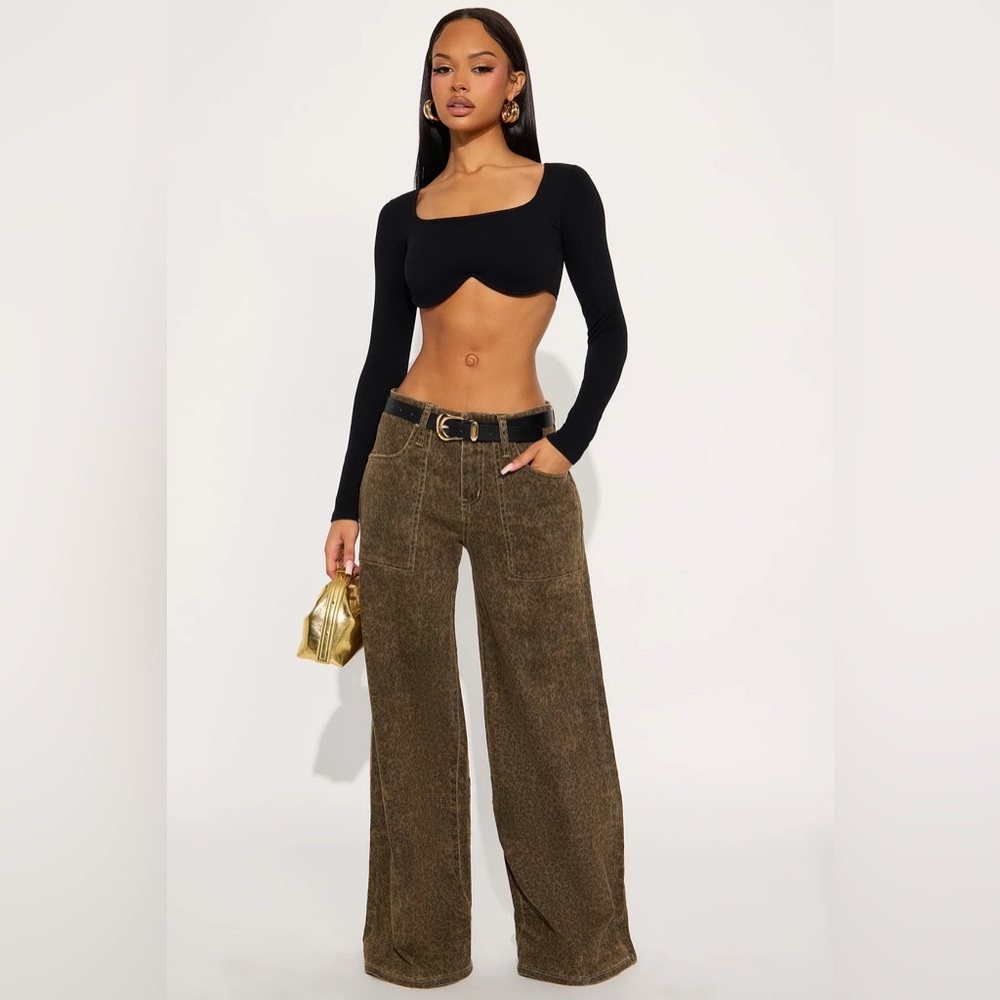 Leopard Wide Leg Pant